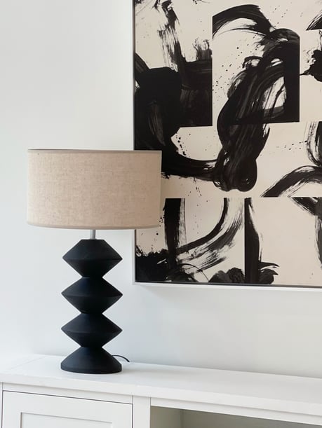 Geometric shapes and dark bold colours