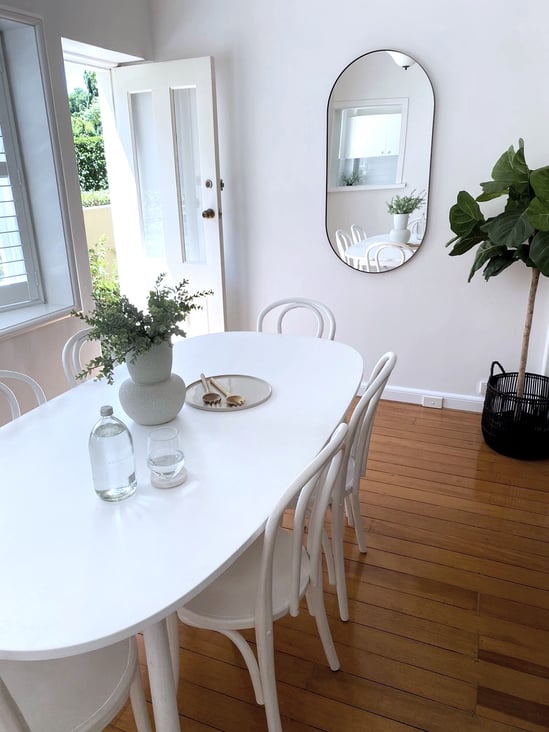 Mirror serving a decorative and functional position